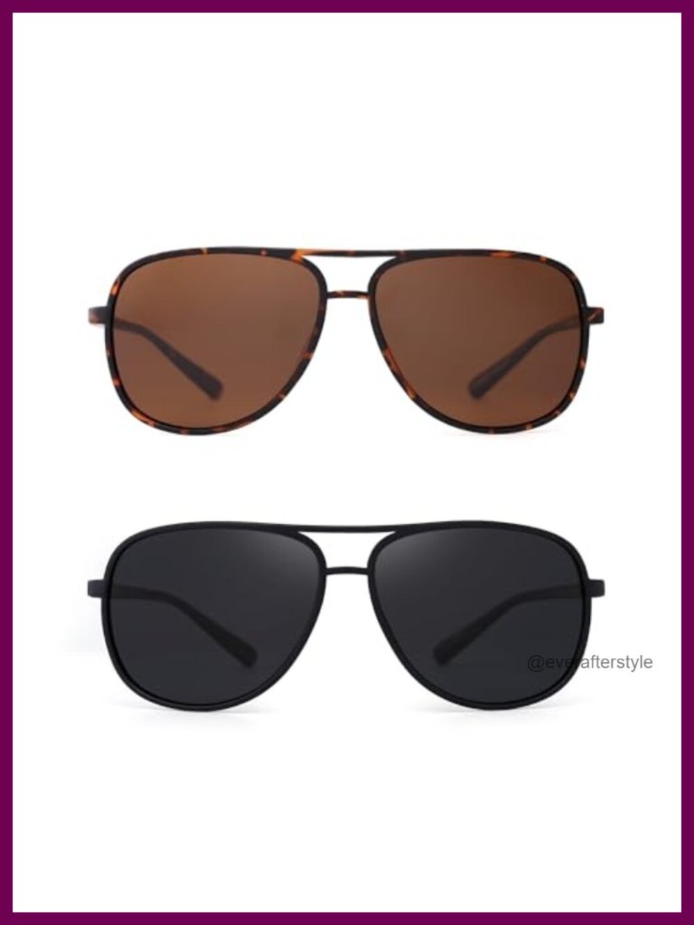 Retro Polarized Aviator Sunglasses UV400 Square Full Coverage